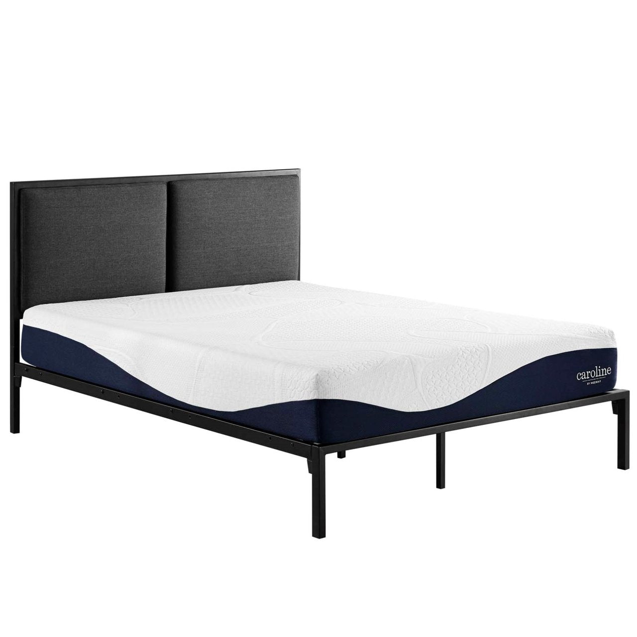 Caroline 10" King Memory Foam Mattress, White, Fabric 13003