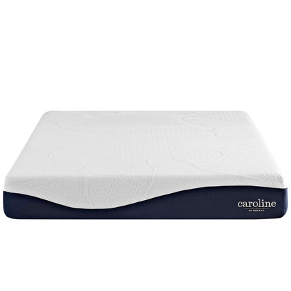 Caroline 10" King Memory Foam Mattress, White, Fabric 13003