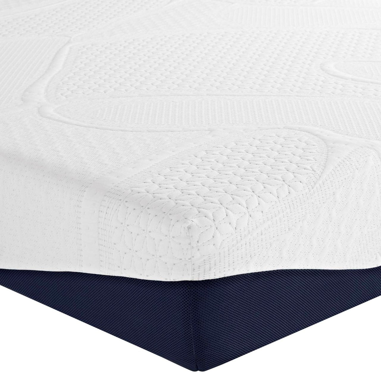 Caroline 10" King Memory Foam Mattress, White, Fabric 13003