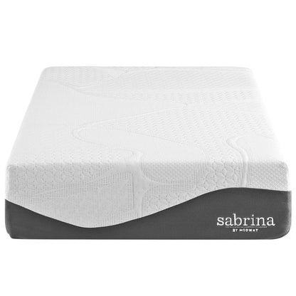 Sabrina 12" Twin Memory Foam Mattress, White, Fabric 13004