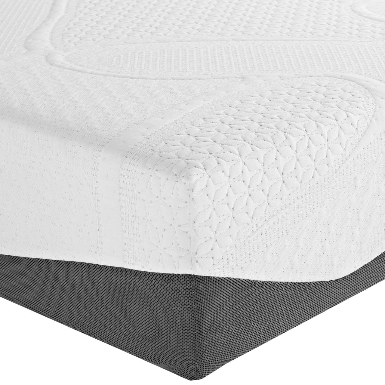 Sabrina 12" Twin Memory Foam Mattress, White, Fabric 13004