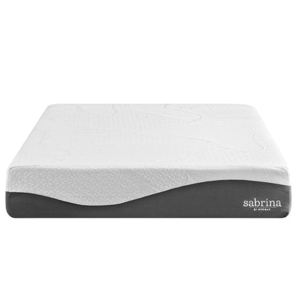 Sabrina 12" Queen Memory Foam Mattress, White, Fabric 13006