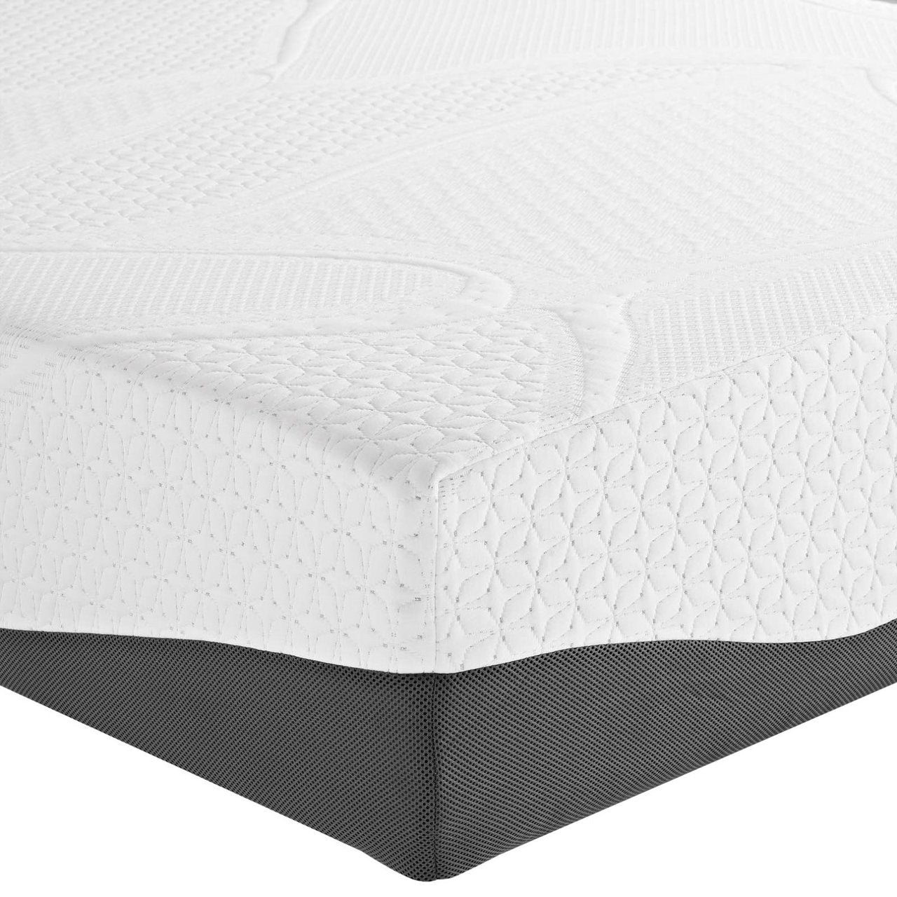Sabrina 12" Queen Memory Foam Mattress, White, Fabric 13006