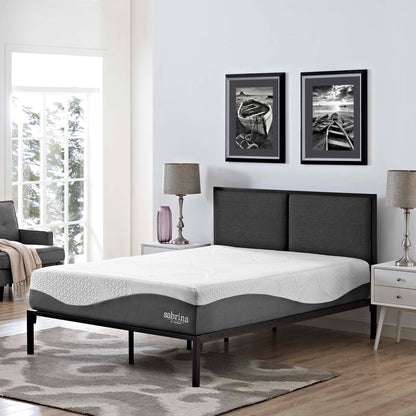 Sabrina 12" Queen Memory Foam Mattress, White, Fabric 13006