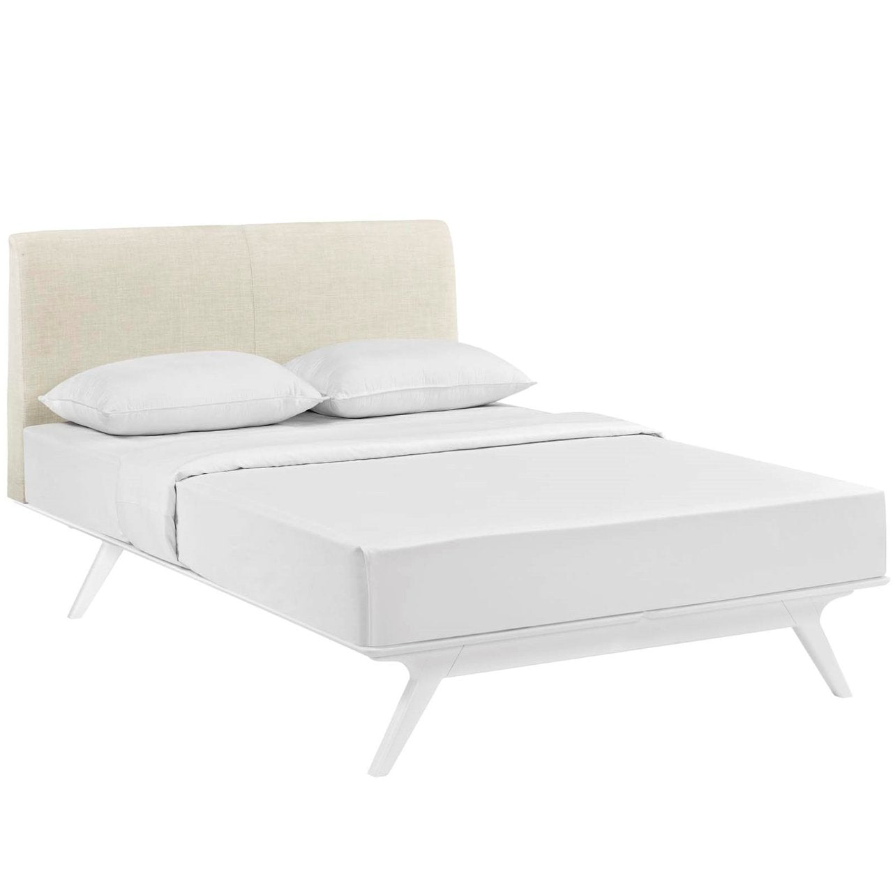 Tracy Queen Bed, Beige, Fabric 13020