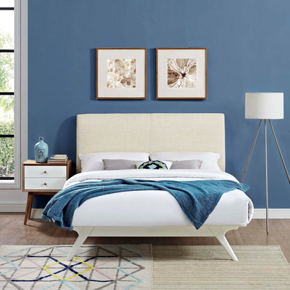 Tracy Queen Bed, Beige, Fabric 13020