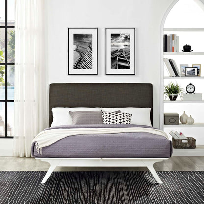 Tracy Queen Bed, Brown, Fabric 13021