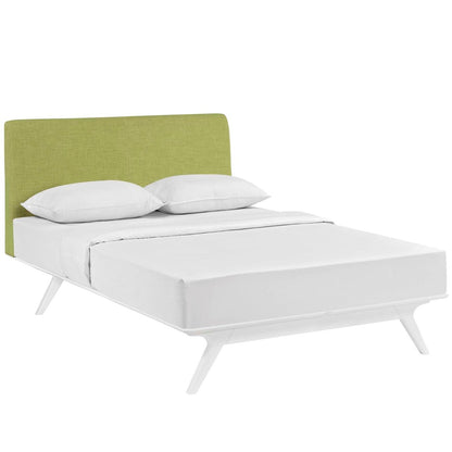 Tracy Queen Bed, Green, Fabric 13022