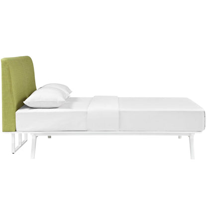 Tracy Queen Bed, Green, Fabric 13022