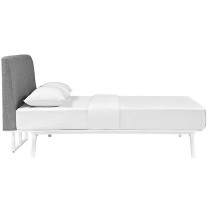 Tracy Queen Bed, Grey, Fabric 13023