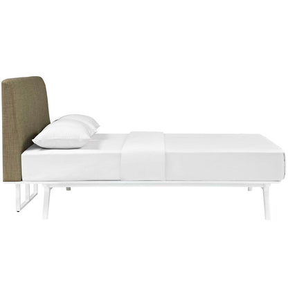 Tracy Queen Bed, Brown, Fabric 13024