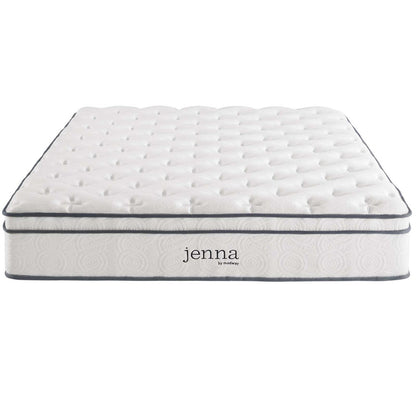 Jenna 10" King Innerspring Mattress, King Size, Fabric, White, 14453