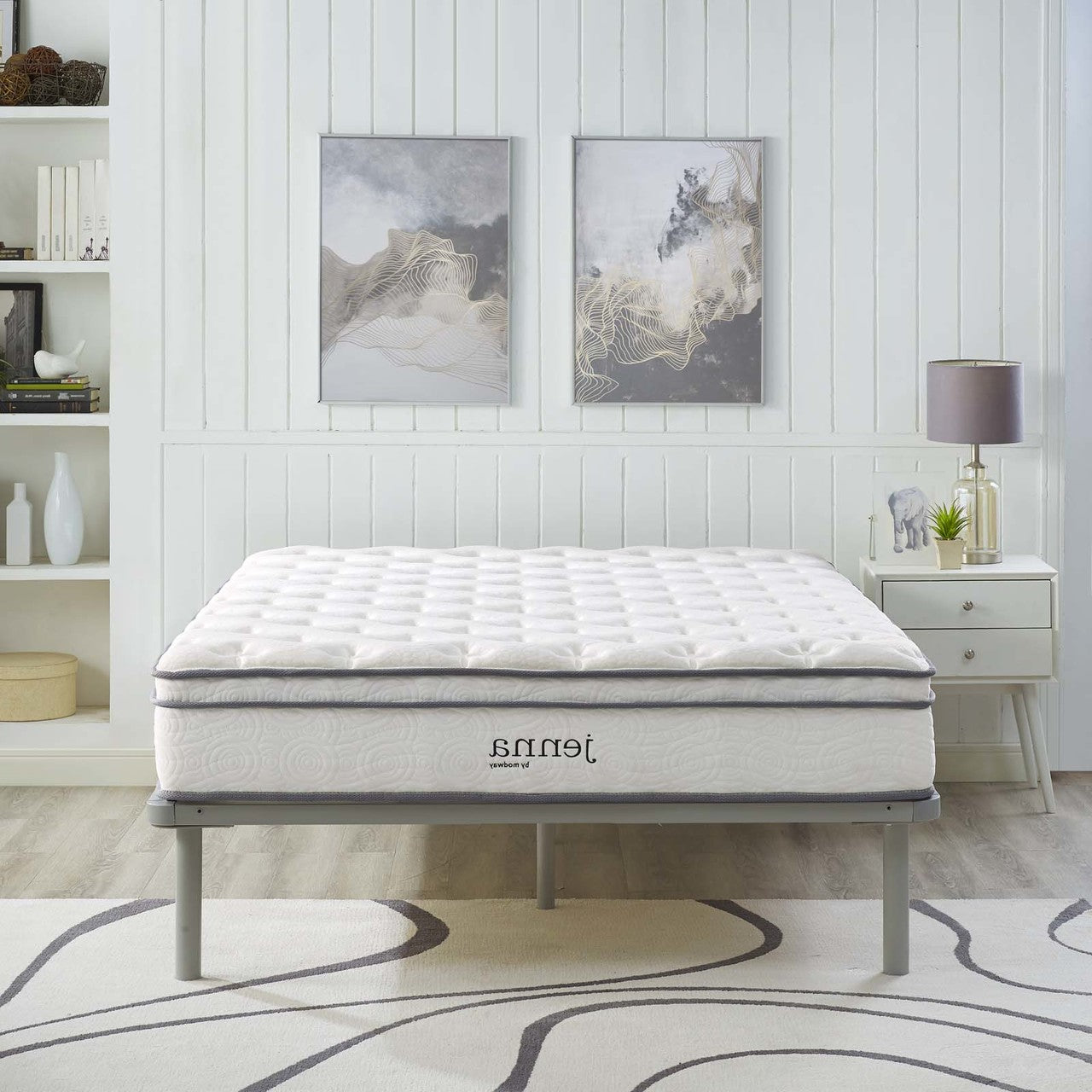 Jenna 10" King Innerspring Mattress, King Size, Fabric, White, 14453