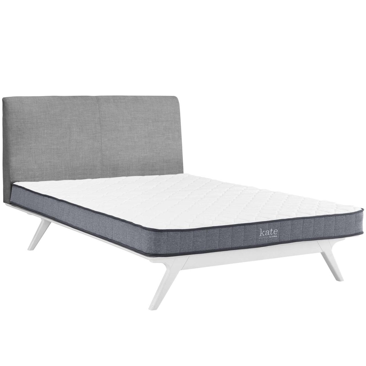 Kate 6" Full Mattress, White, Fabric 13070