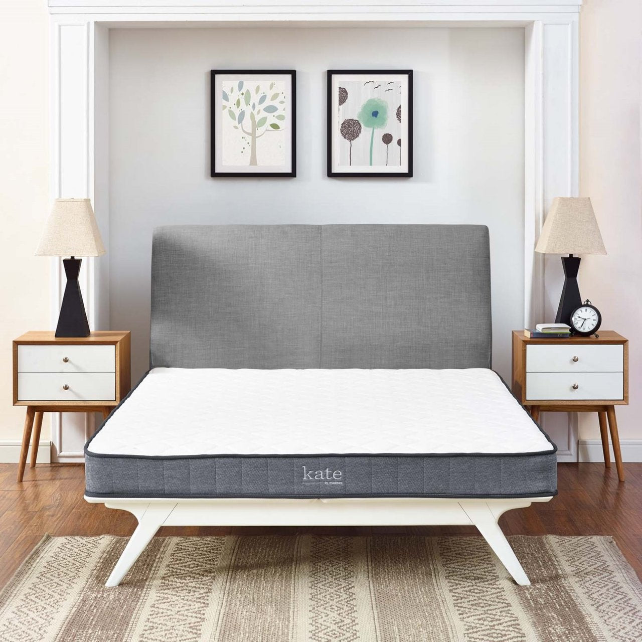 Kate 6" Full Mattress, White, Fabric 13070