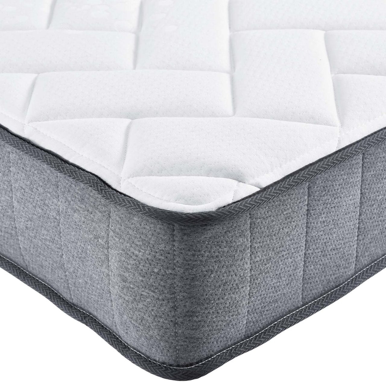 Kate 6" Queen Mattress, White, Fabric 13092