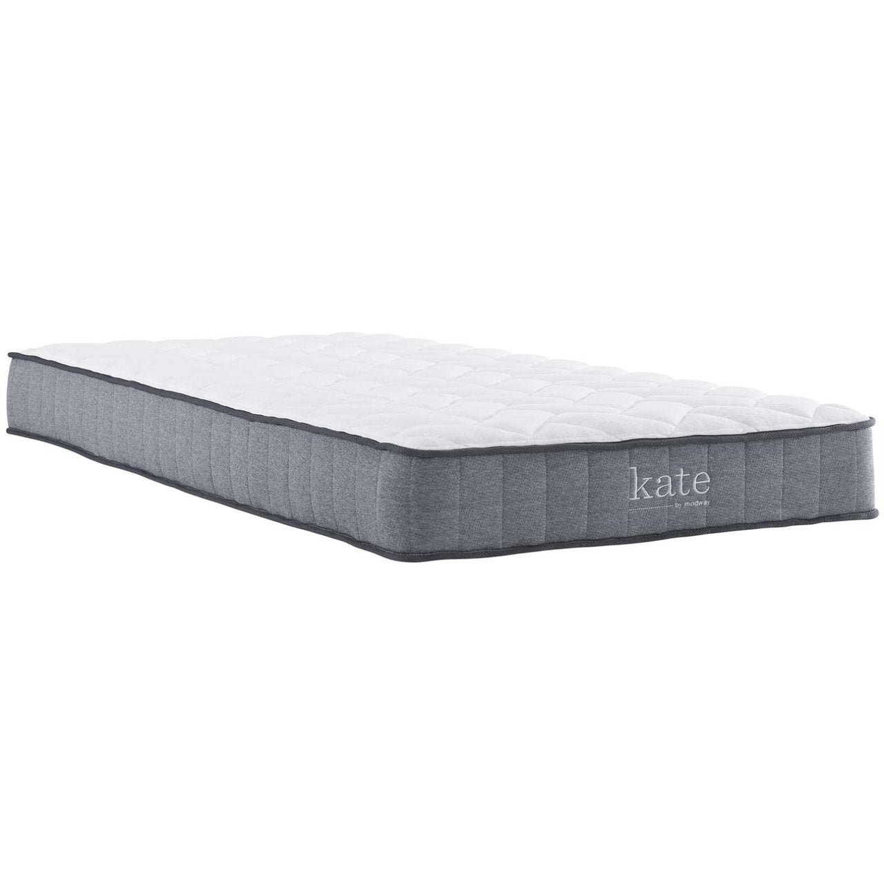 Kate 8" Twin Mattress, White, Fabric 13072