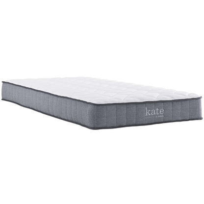 Kate 8" Twin Mattress, White, Fabric 13072