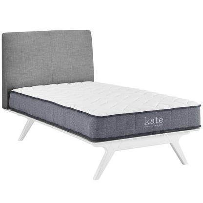 Kate 8" Twin Mattress, White, Fabric 13072
