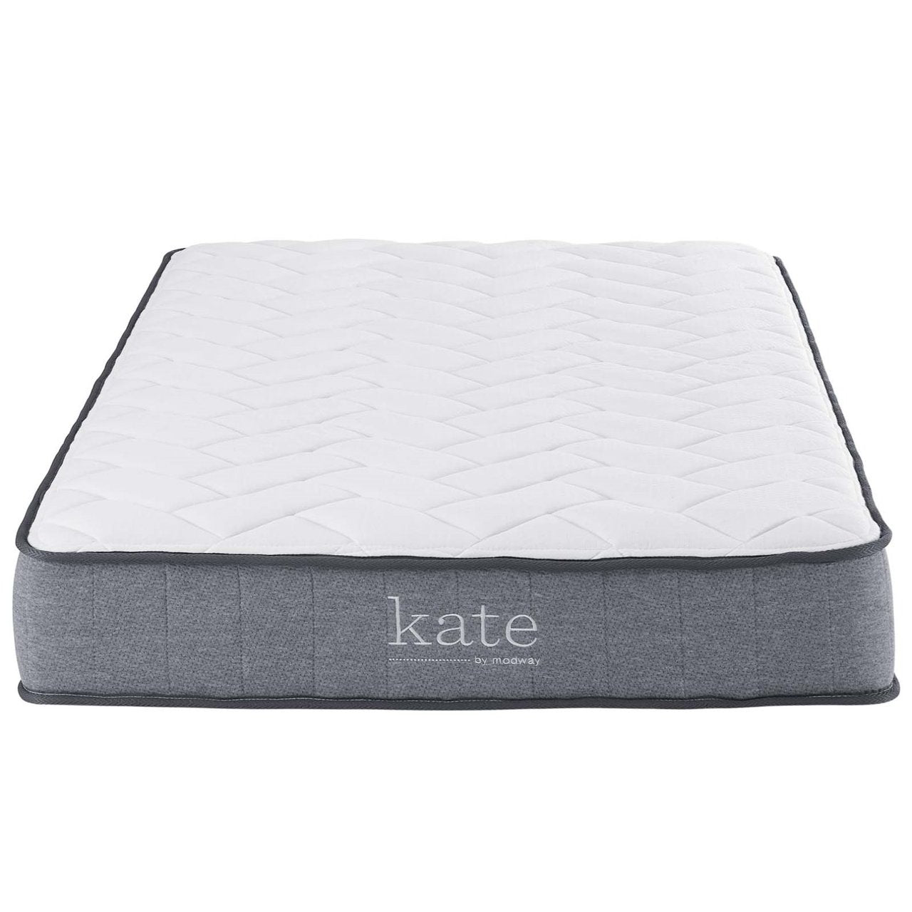 Kate 8" Twin Mattress, White, Fabric 13072