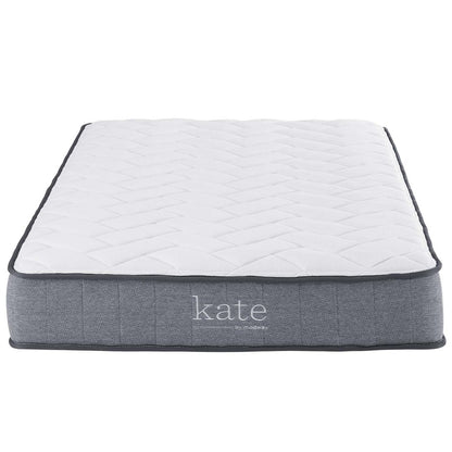 Kate 8" Twin Mattress, White, Fabric 13072