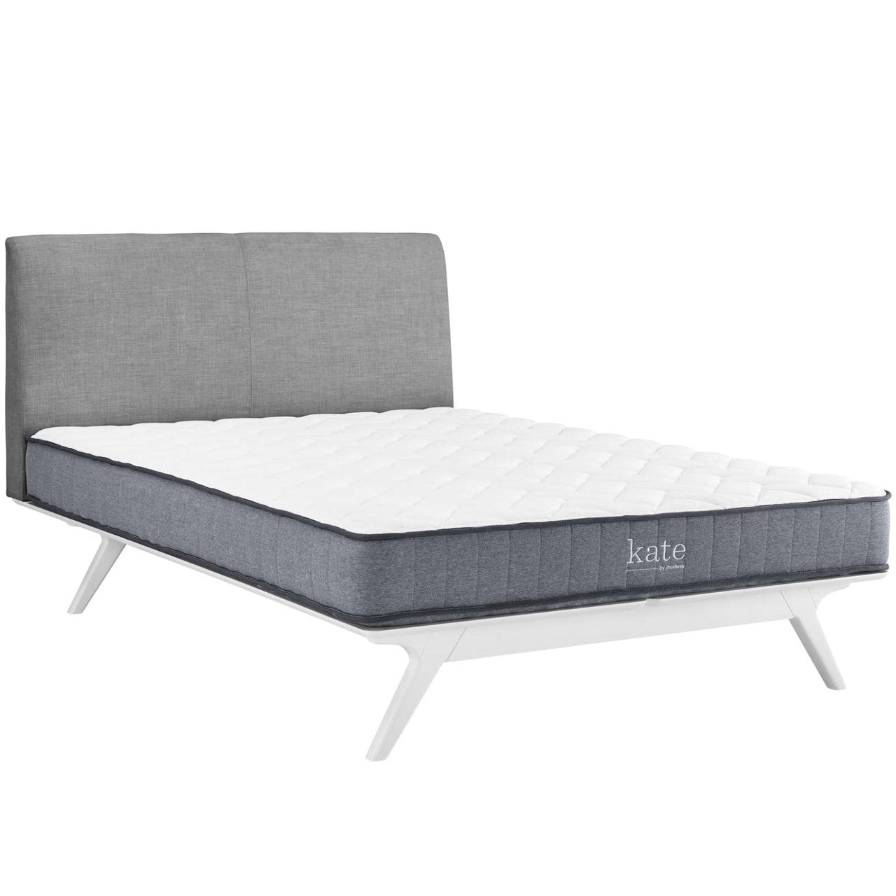 Kate 8" Queen Mattress, White, Fabric 13074