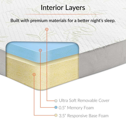 Relax 25 x 75 x 4 Tri-Fold Mattress, , Fabric, White, 14454