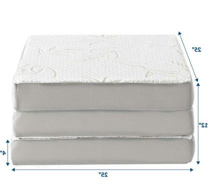 Relax 25 x 75 x 4 Tri-Fold Mattress, , Fabric, White, 14454