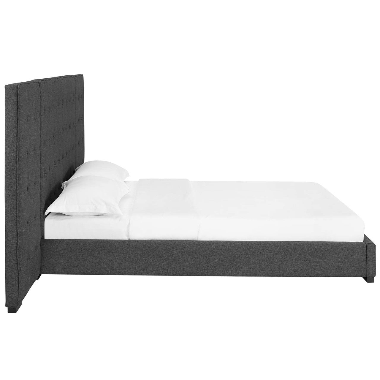 Primrose Queen Upholstered Fabric Platform Bed, Queen Size, Fabric, Grey Gray, 15900