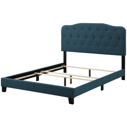 Amelia Twin Upholstered Fabric Bed, Fabric, Navy Blue, 17632