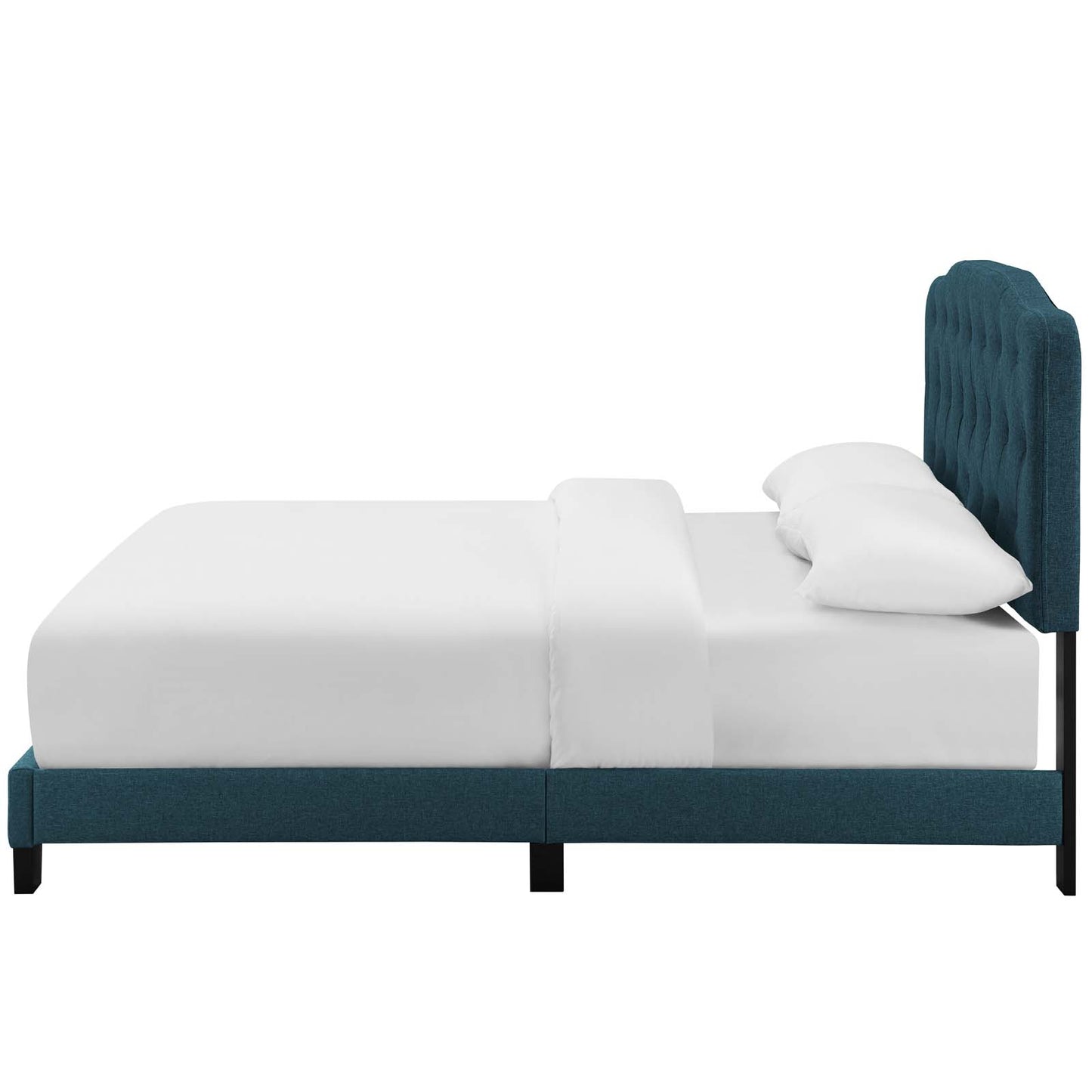 Amelia Twin Upholstered Fabric Bed, Fabric, Navy Blue, 17632
