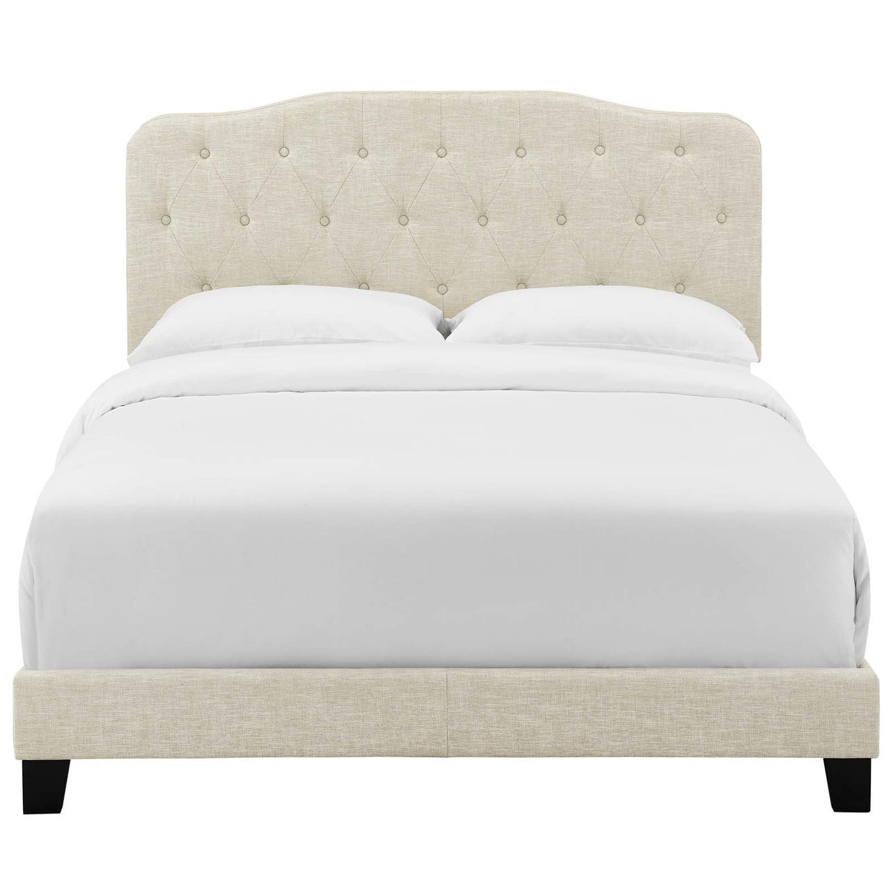 Amelia Full Upholstered Fabric Bed, Full Size, Fabric, Beige, 15488