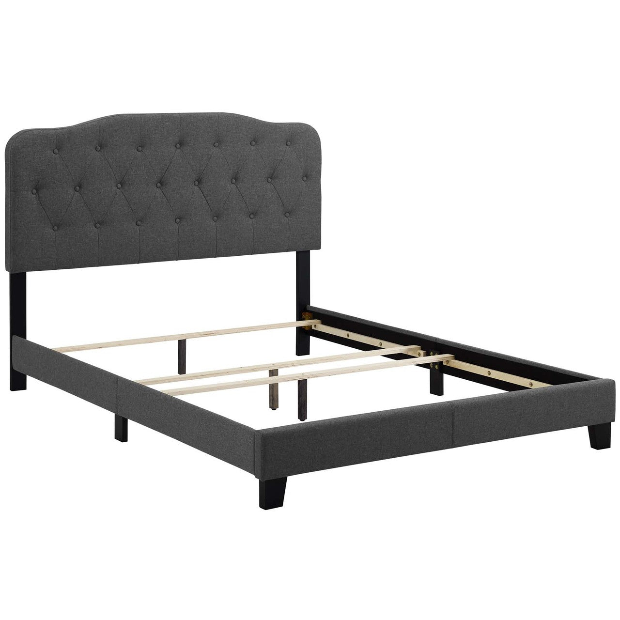 Amelia Full Upholstered Fabric Bed, Full Size, Fabric, Grey Gray, 15489
