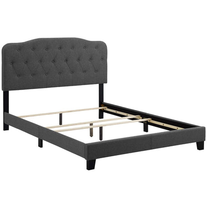 Amelia Full Upholstered Fabric Bed, Full Size, Fabric, Grey Gray, 15489