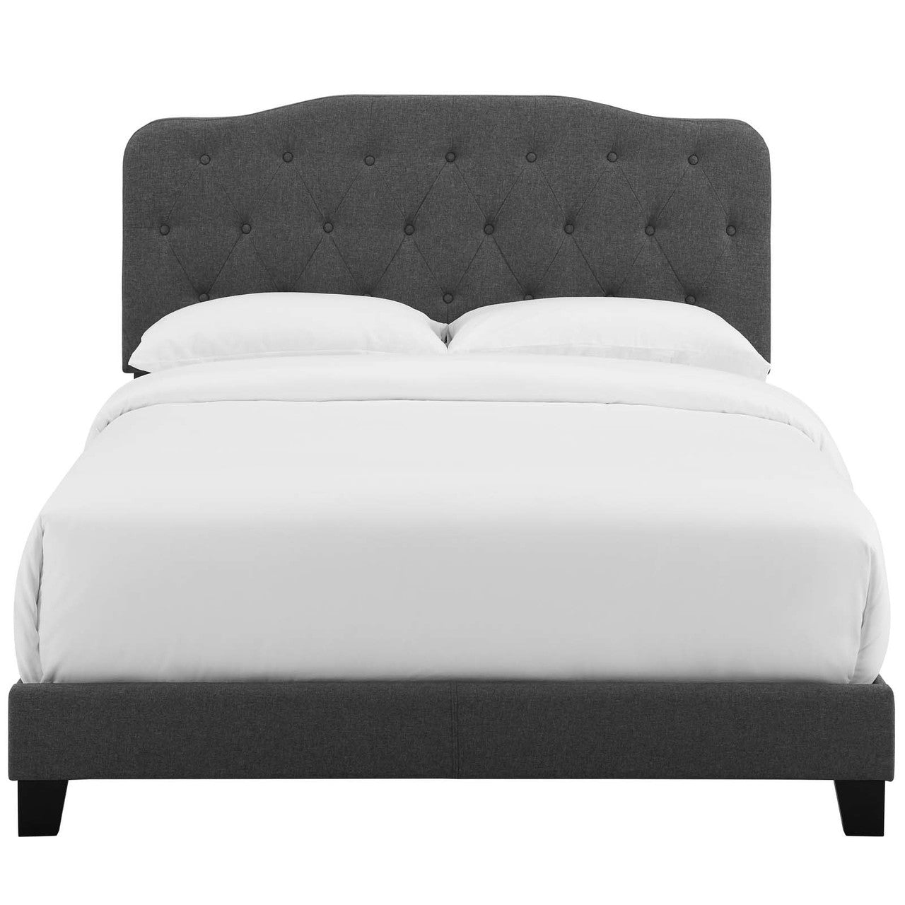 Amelia Full Upholstered Fabric Bed, Full Size, Fabric, Grey Gray, 15489