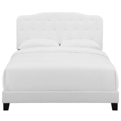 Amelia Full Upholstered Fabric Bed, Full Size, Fabric, White, 15490