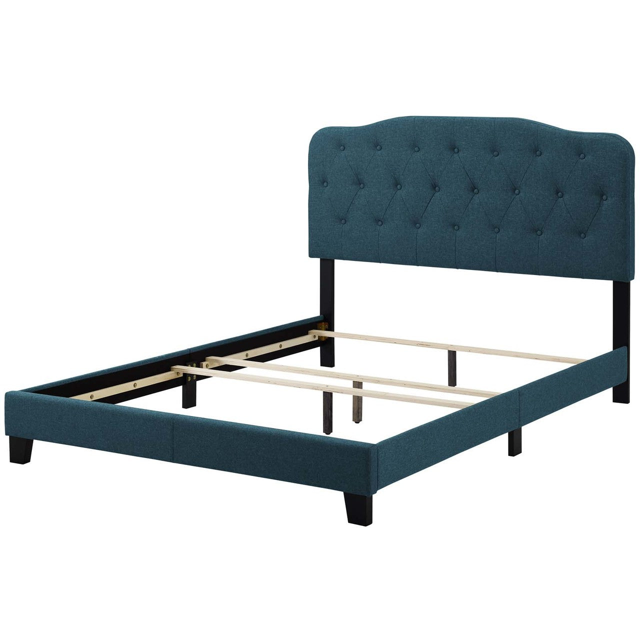 Amelia Queen Upholstered Fabric Bed, Queen Size, Fabric, Navy Blue, 15254