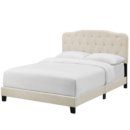 Amelia Queen Upholstered Fabric Bed, Queen Size, Fabric, Beige, 15255