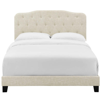 Amelia Queen Upholstered Fabric Bed, Queen Size, Fabric, Beige, 15255
