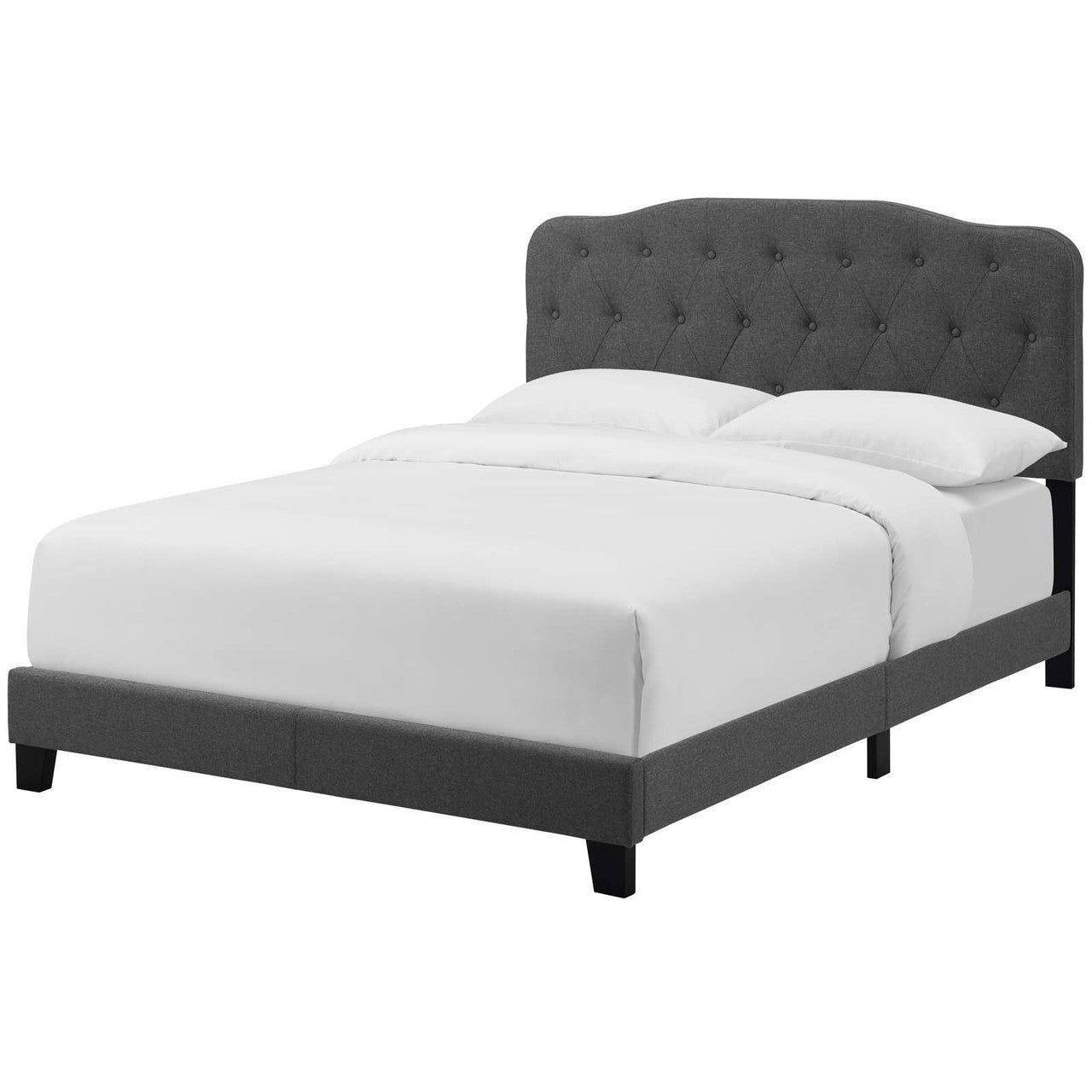 Amelia Queen Upholstered Fabric Bed, Queen Size, Fabric, Grey Gray, 15256
