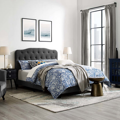 Amelia Queen Upholstered Fabric Bed, Queen Size, Fabric, Grey Gray, 15256