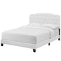 Amelia Queen Upholstered Fabric Bed, Queen Size, Fabric, White, 15257