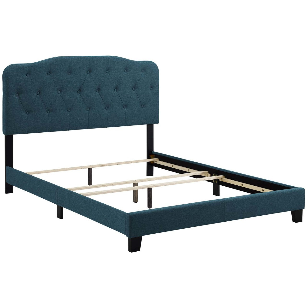 Amelia King Upholstered Fabric Bed, King Size, Fabric, Navy Blue, 15491