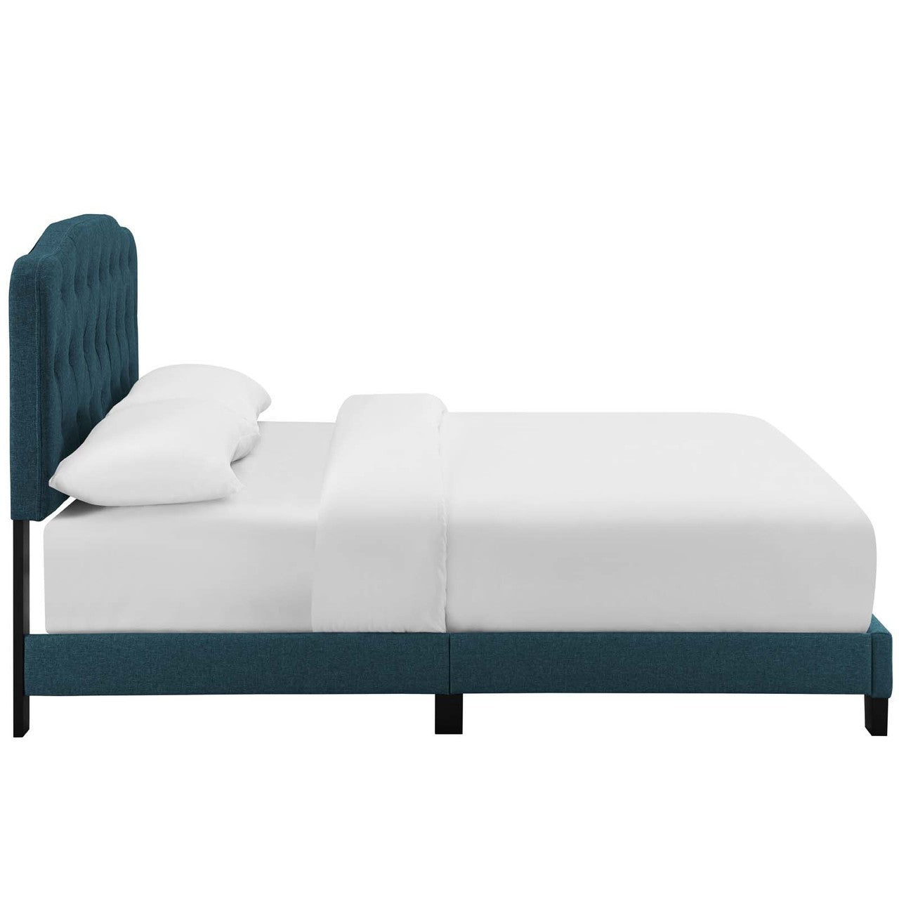 Amelia King Upholstered Fabric Bed, King Size, Fabric, Navy Blue, 15491