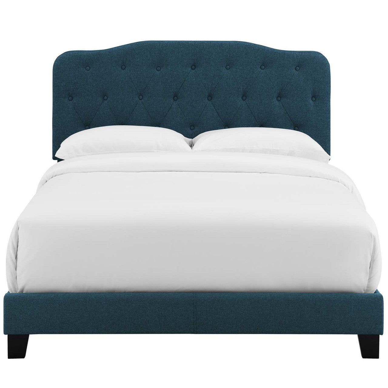 Amelia King Upholstered Fabric Bed, King Size, Fabric, Navy Blue, 15491