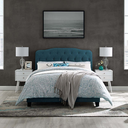 Amelia King Upholstered Fabric Bed, King Size, Fabric, Navy Blue, 15491