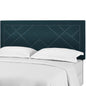 Reese Nailhead Full / Queen Upholstered Linen Fabric Headboard, Fabric, Navy Blue, 17636