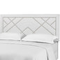Reese Nailhead Full / Queen Upholstered Linen Fabric Headboard, Fabric, White, 17640