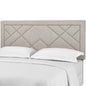 Reese Nailhead King and California King Upholstered Linen Fabric Headboard, Fabric, Beige, 17642