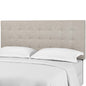 Paisley Tufted Twin Upholstered Linen Fabric Headboard, Fabric, Beige, 17647